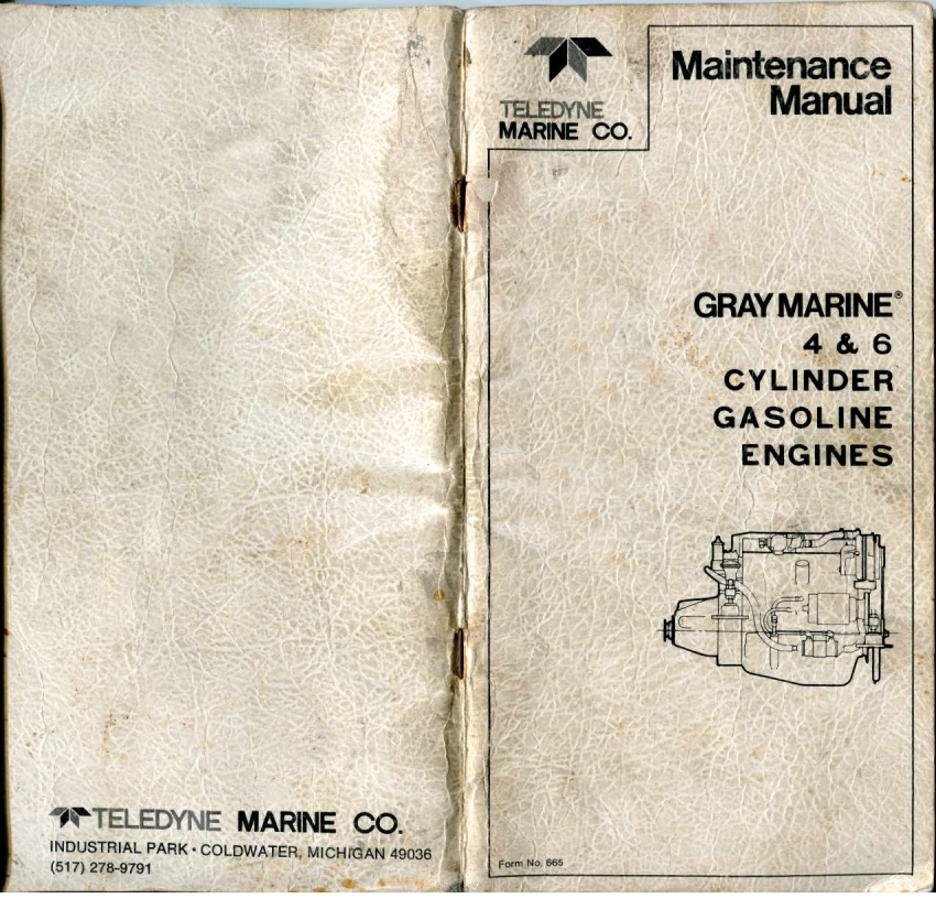  Gray  Marine  Manual 4 And 6  Cyclinder  Engines ( Scanned Version) manual page 1