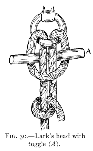Illustration: FIG. 30.—Lark's head with toggle (<i>A</i>).