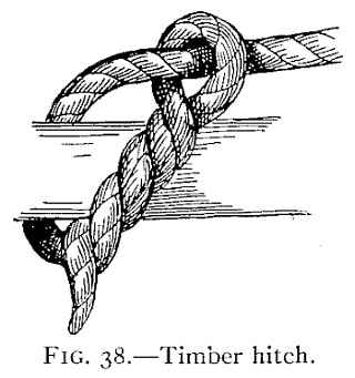 Illustration: FIG. 38.—Timber hitch.