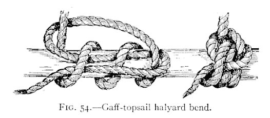 Illustration: FIG. 54.—Gaff-topsail halyard bend.
