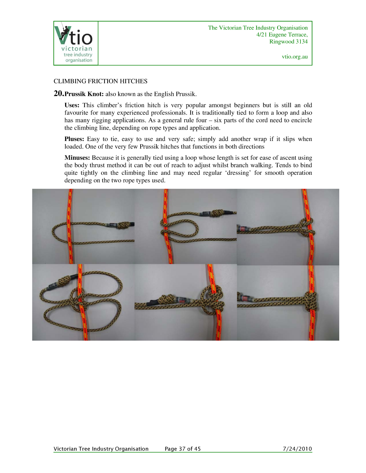 Knots for Arboriculture