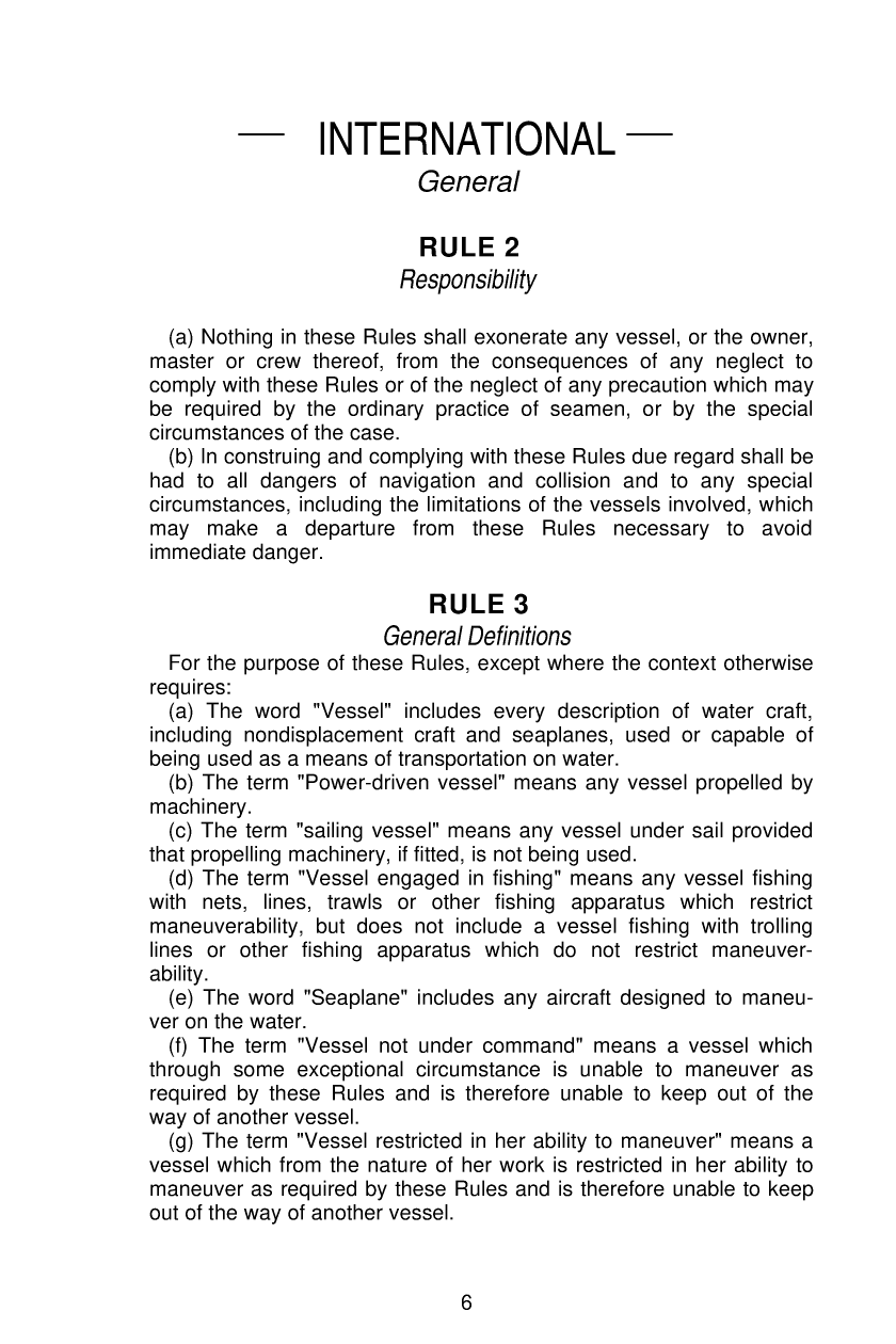 United States Coast Guard Navigation Rules