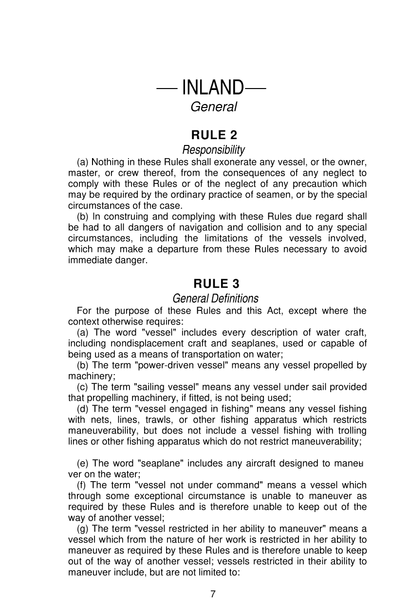 United States Coast Guard Navigation Rules