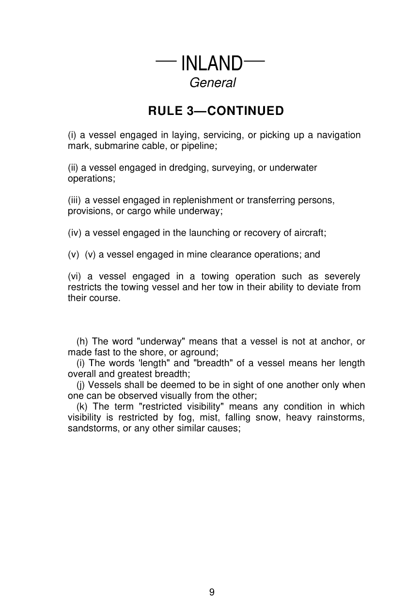 United States Coast Guard Navigation Rules