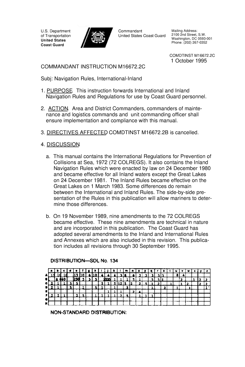 United States Coast Guard Navigation Rules