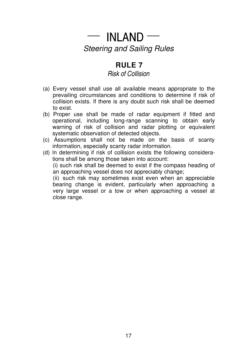 United States Coast Guard Navigation Rules