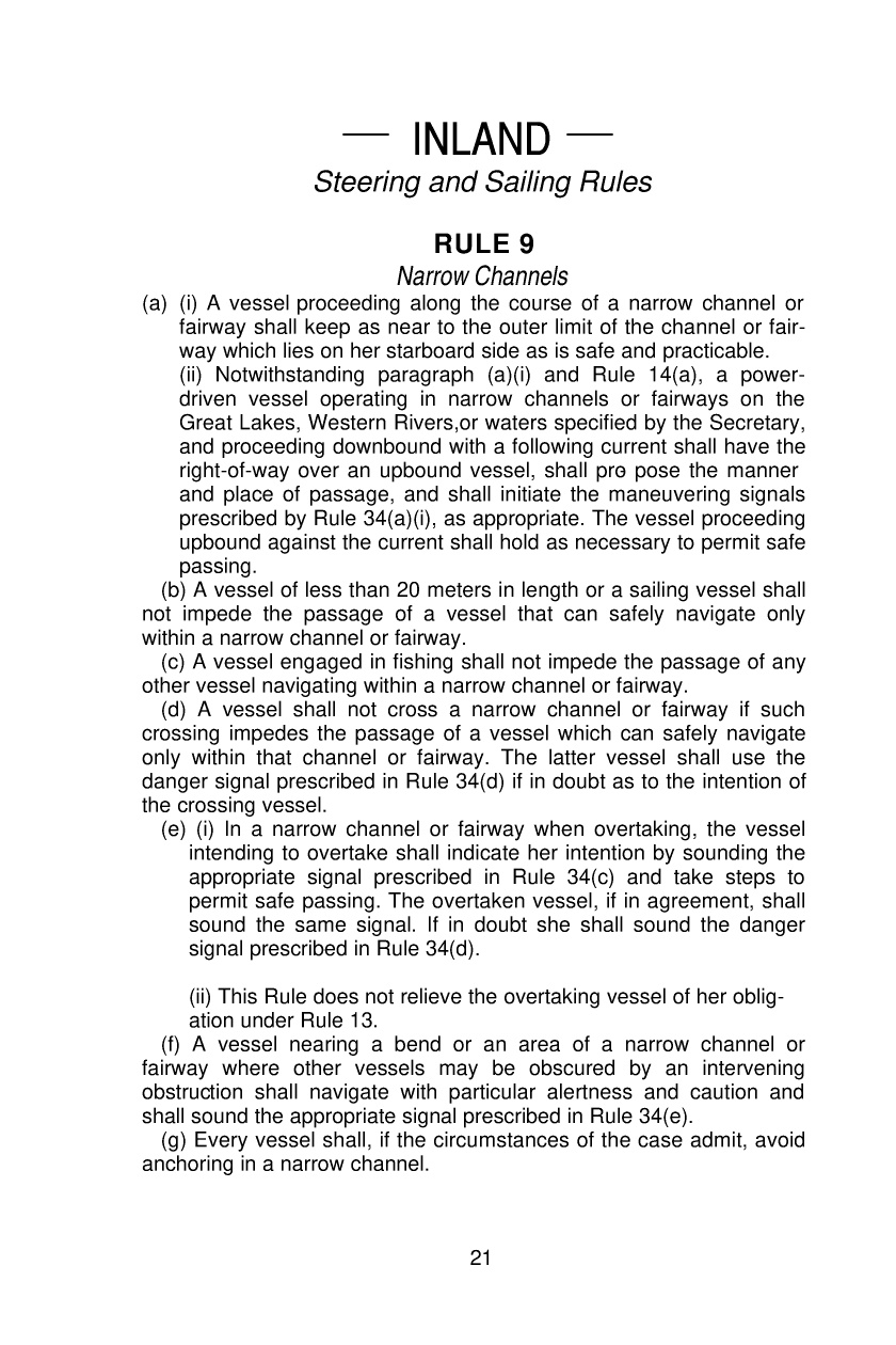 United States Coast Guard Navigation Rules