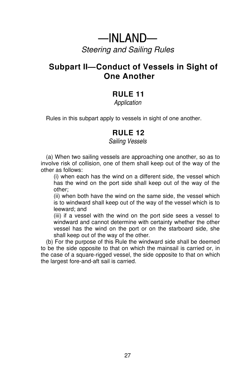 United States Coast Guard Navigation Rules