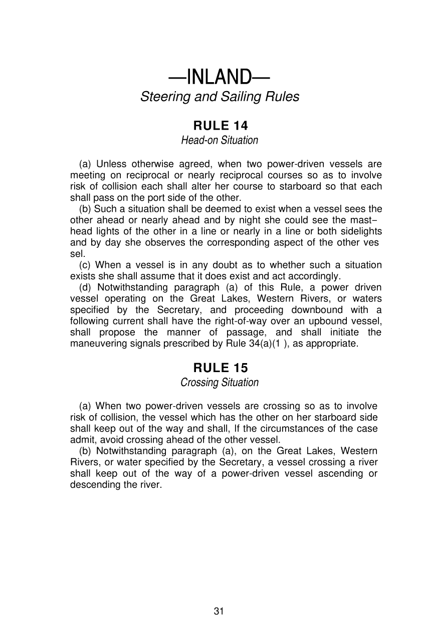United States Coast Guard Navigation Rules