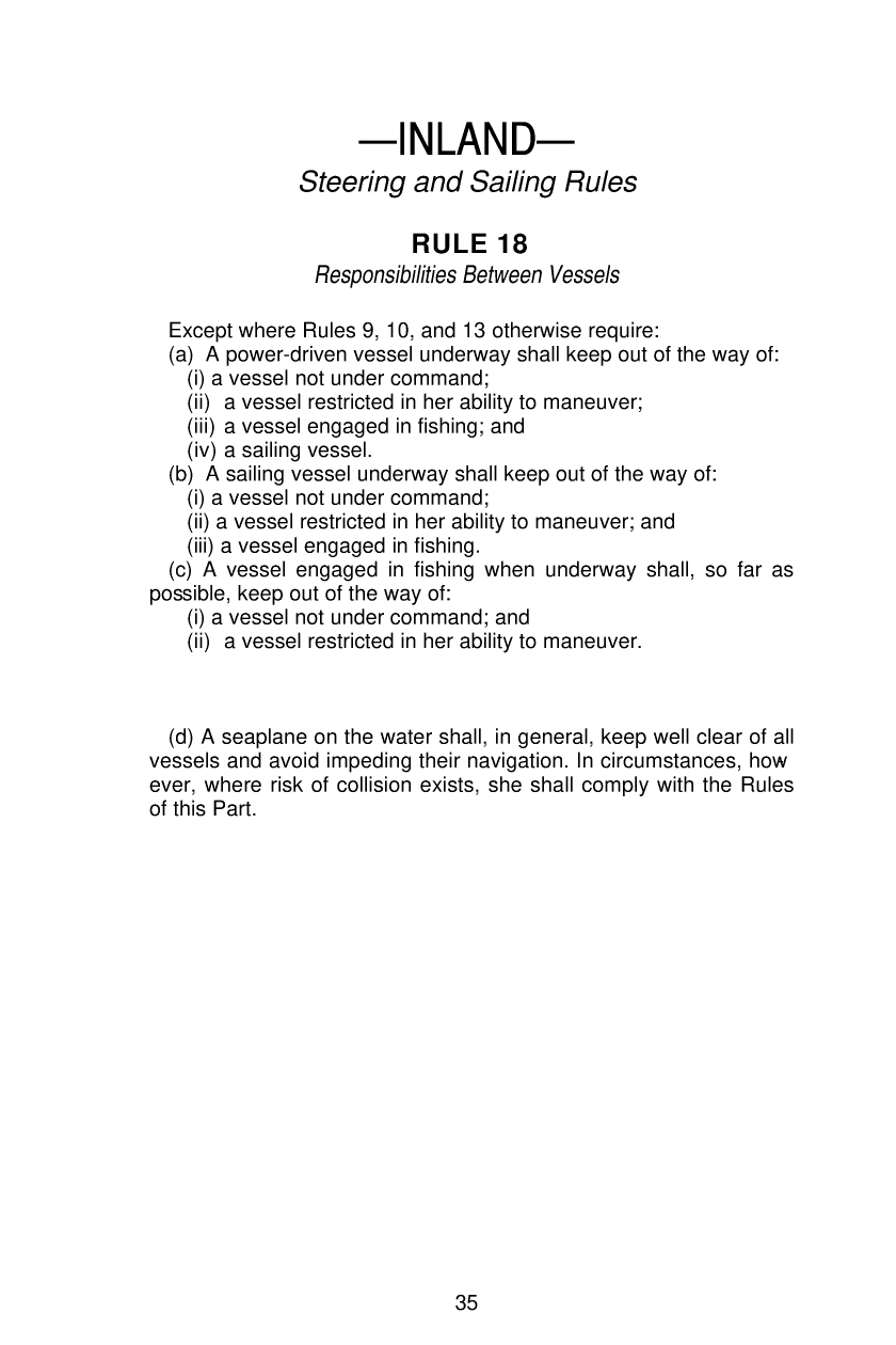 United States Coast Guard Navigation Rules