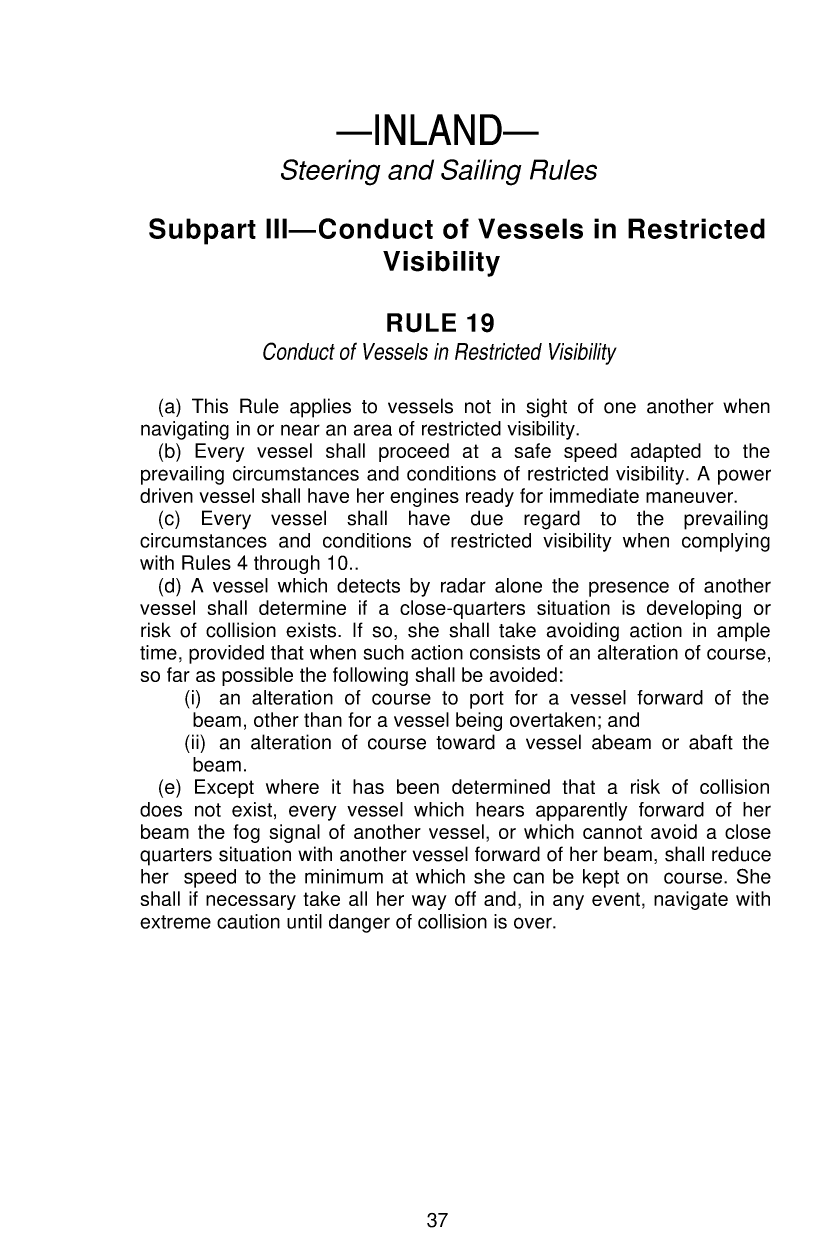 United States Coast Guard Navigation Rules