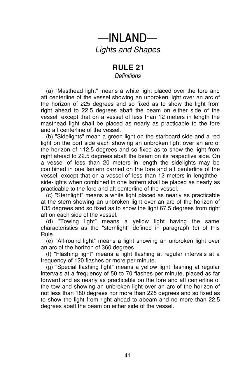 United States Coast Guard Navigation Rules