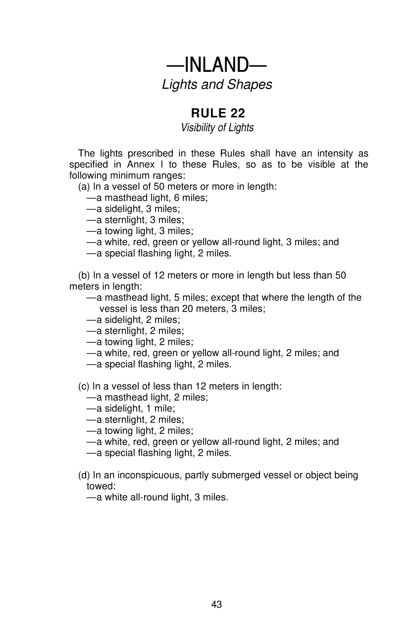 United States Coast Guard Navigation Rules