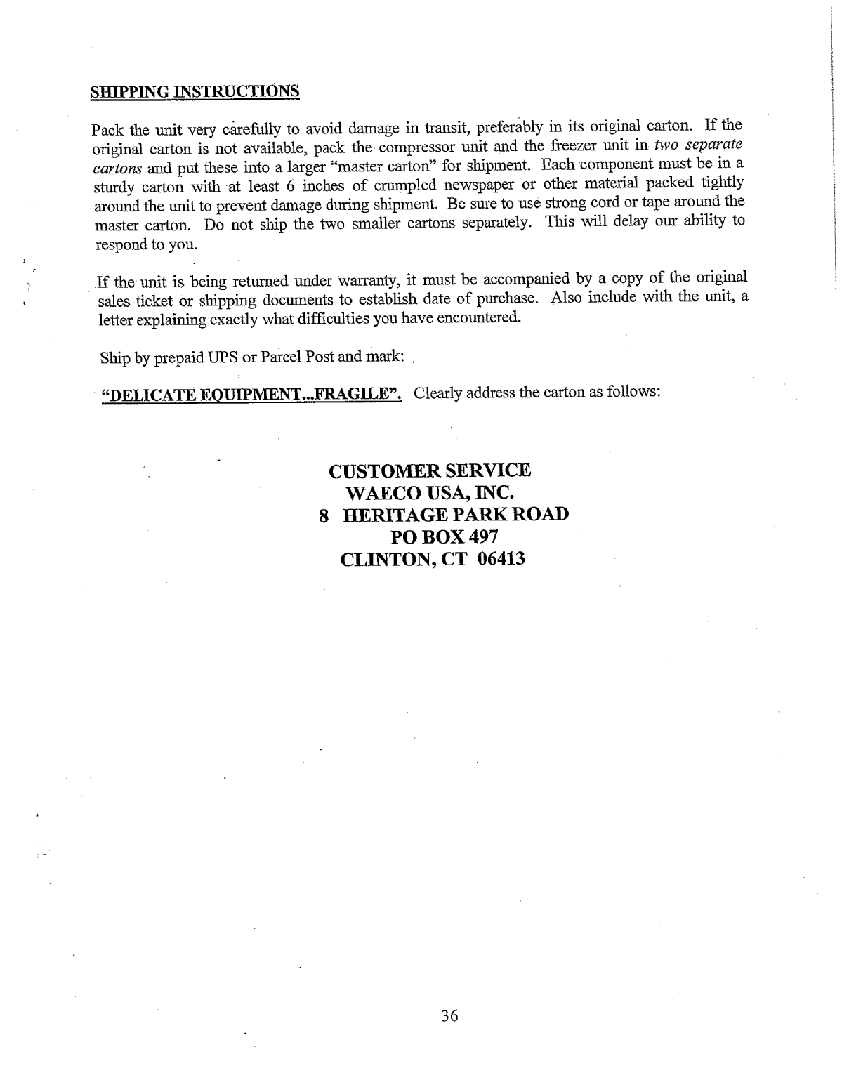 Adler Barbour waeco io Manual