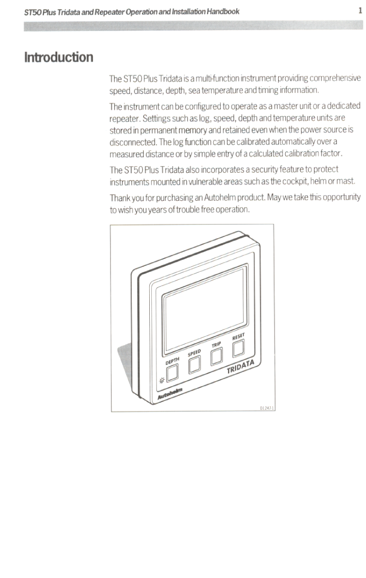 Autohelm st50 Tridata