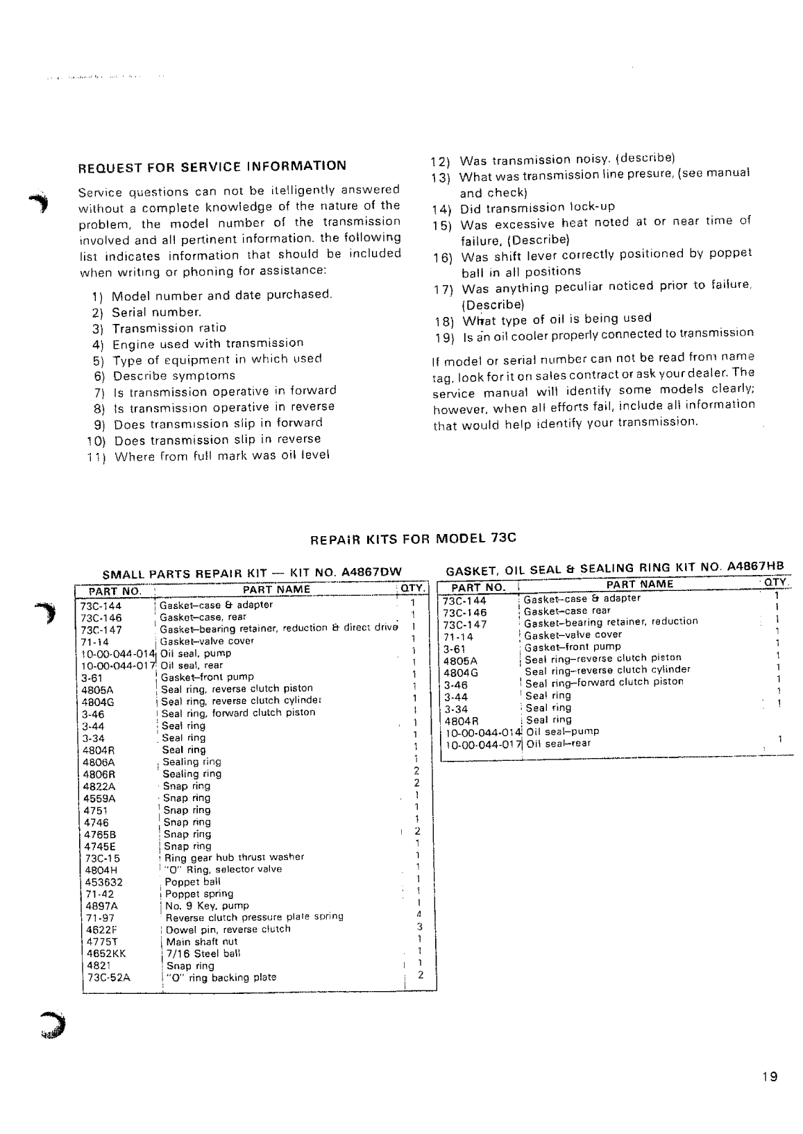 Borg Warner Velvet 73c Service Manual
