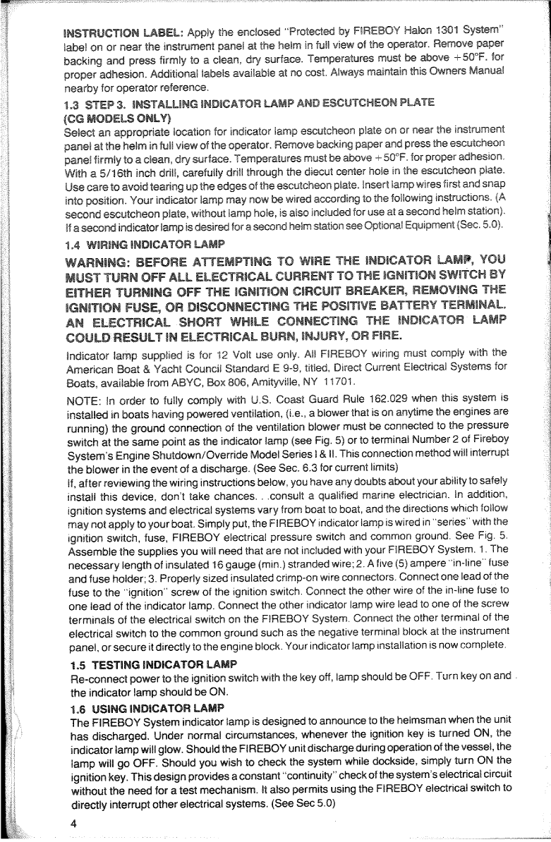 ' Fireboy Halon 1301 System'