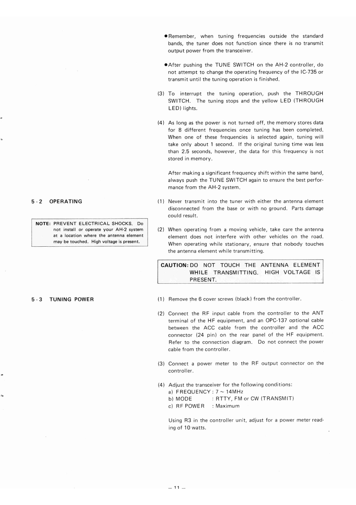 Icom ic ah 2 Manual and Schematic