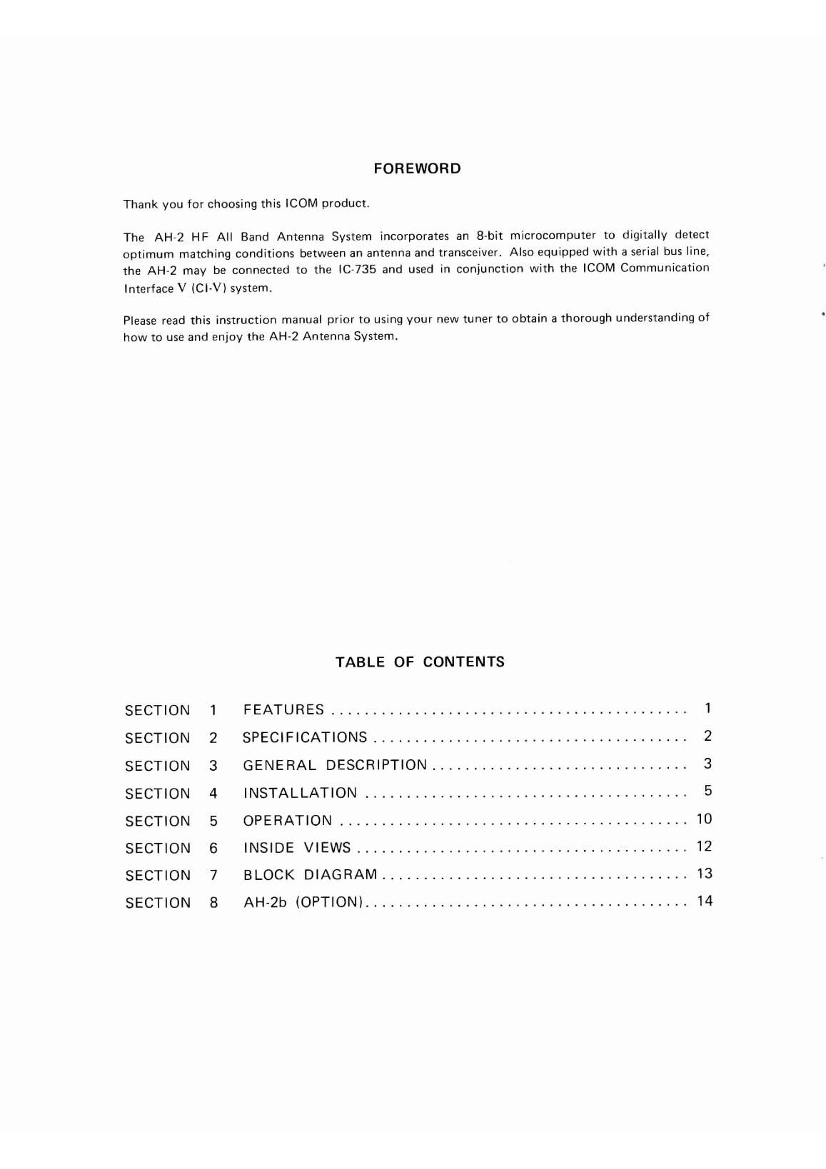 Icom ic ah 2 Manual and Schematic