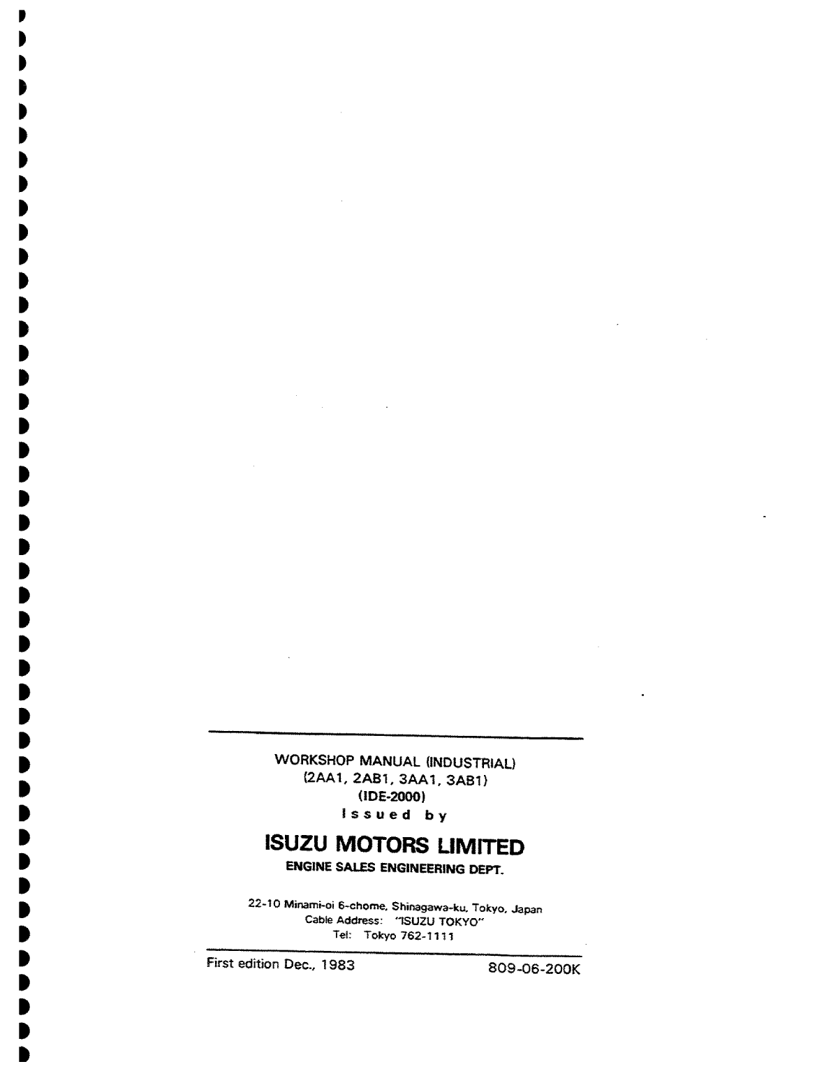 Isuzu 2aa1 to 3ab1 Workshop Manual