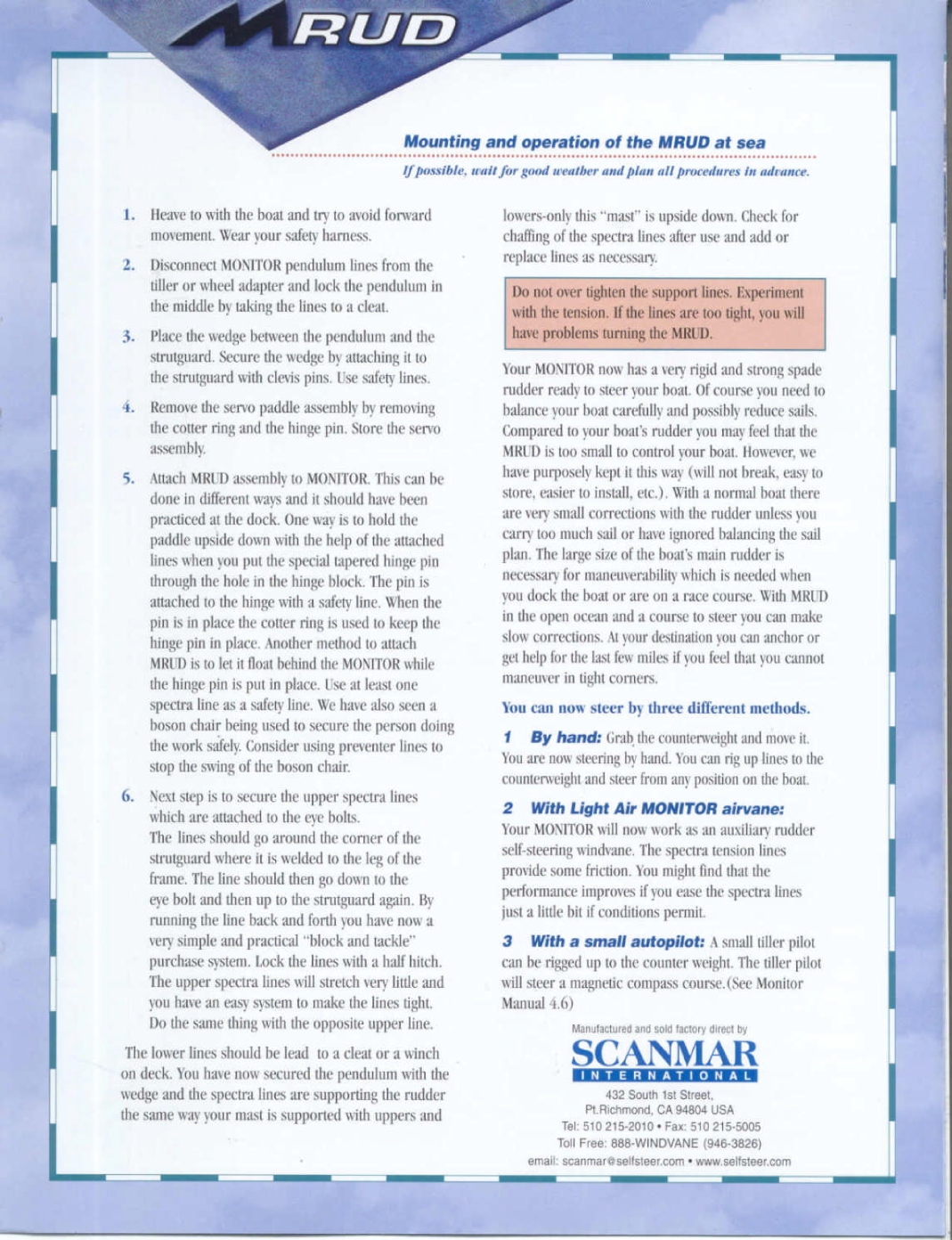 Monitor Windvane Manual