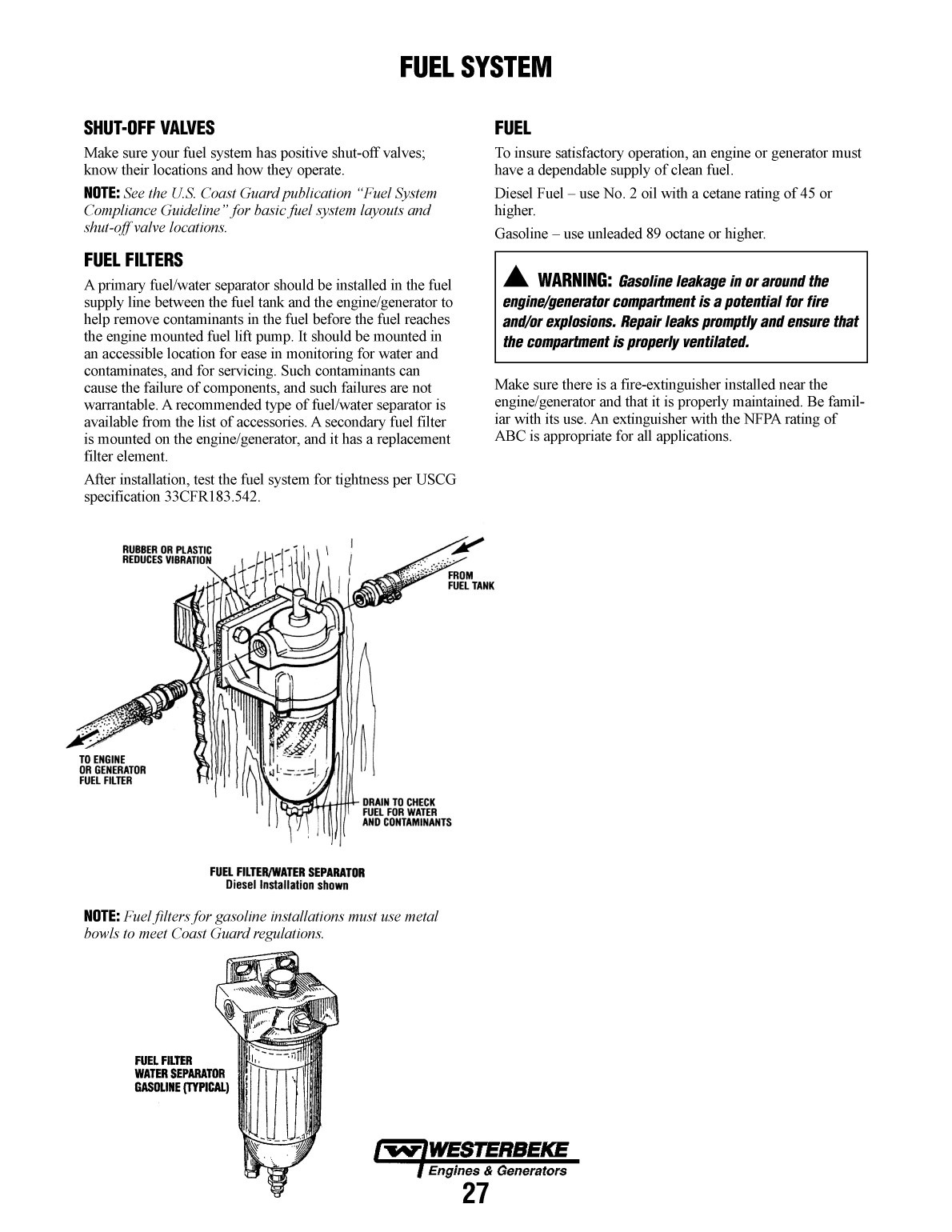 Westerbeke Marine Engine Installation Manual