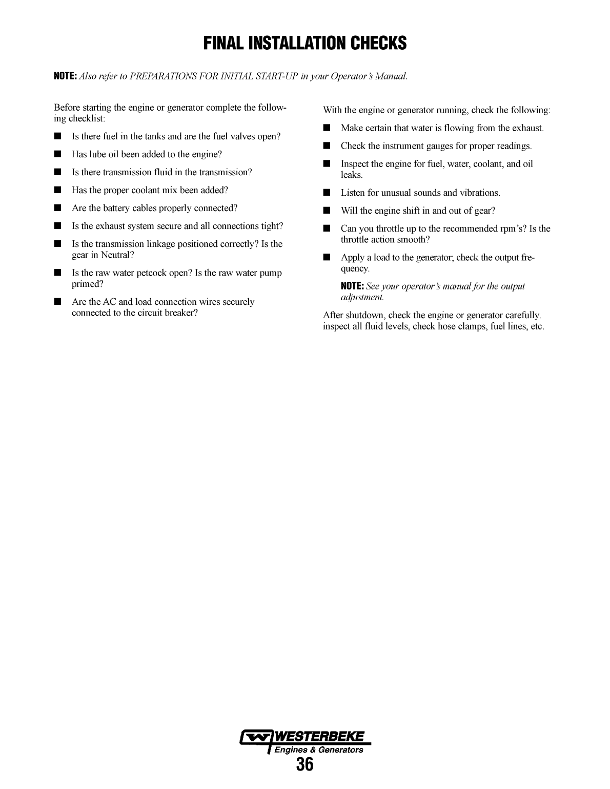 Westerbeke Marine Engine Installation Manual