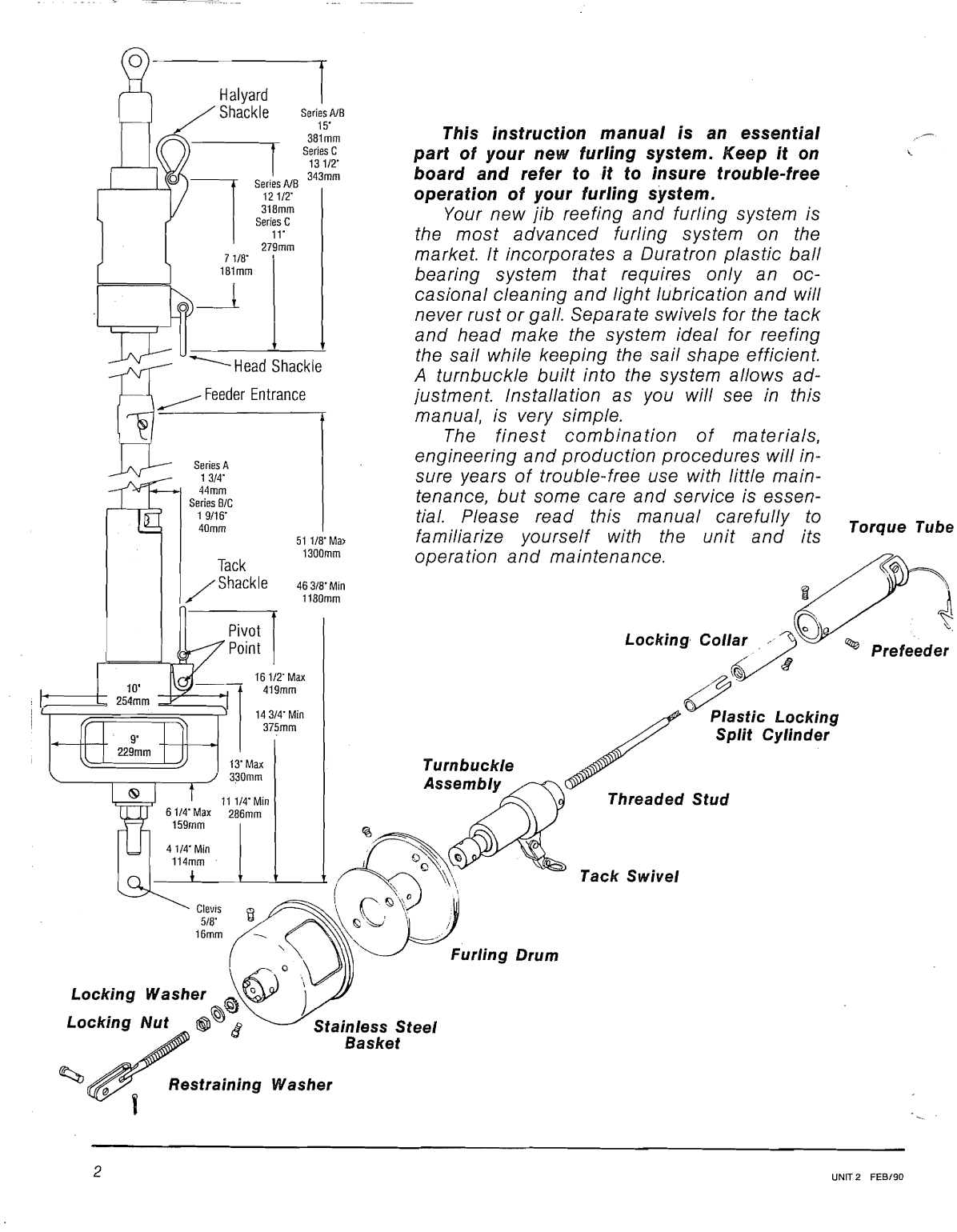 Harken Jib. Reefing Furling. System