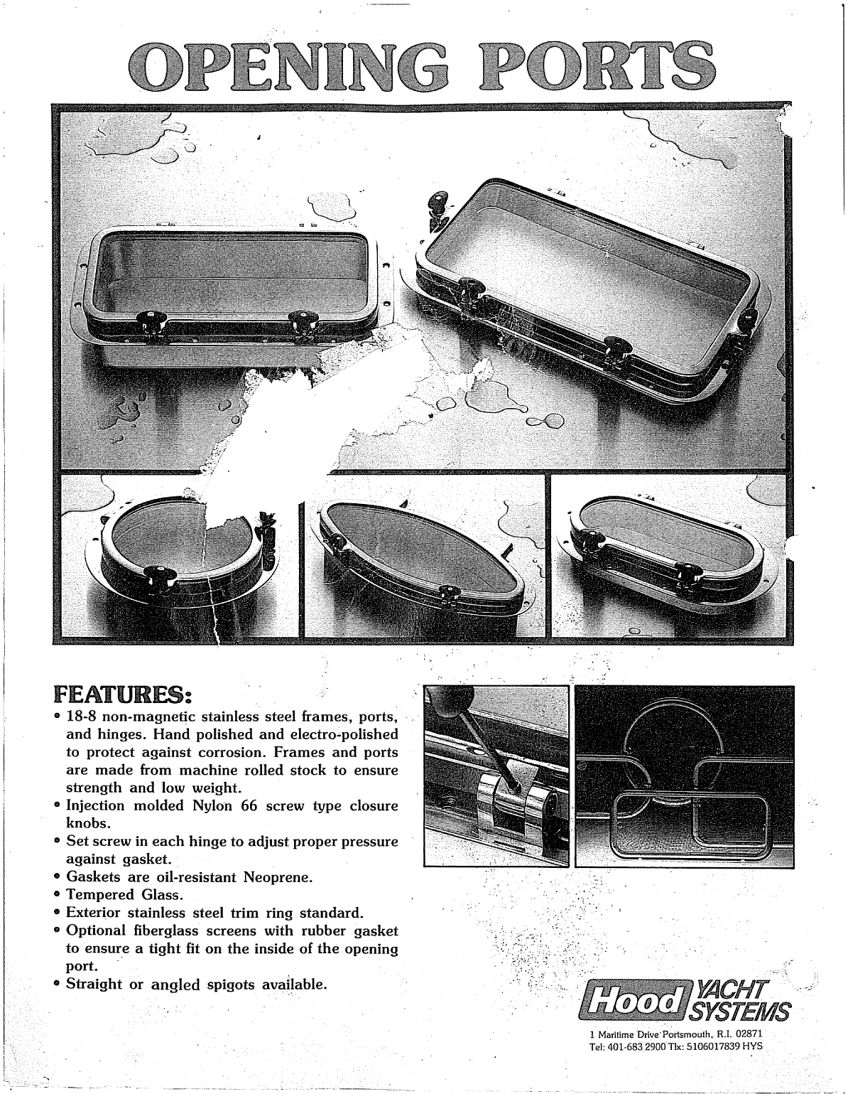 Hood. Yacht. Systems Hatches. Ports