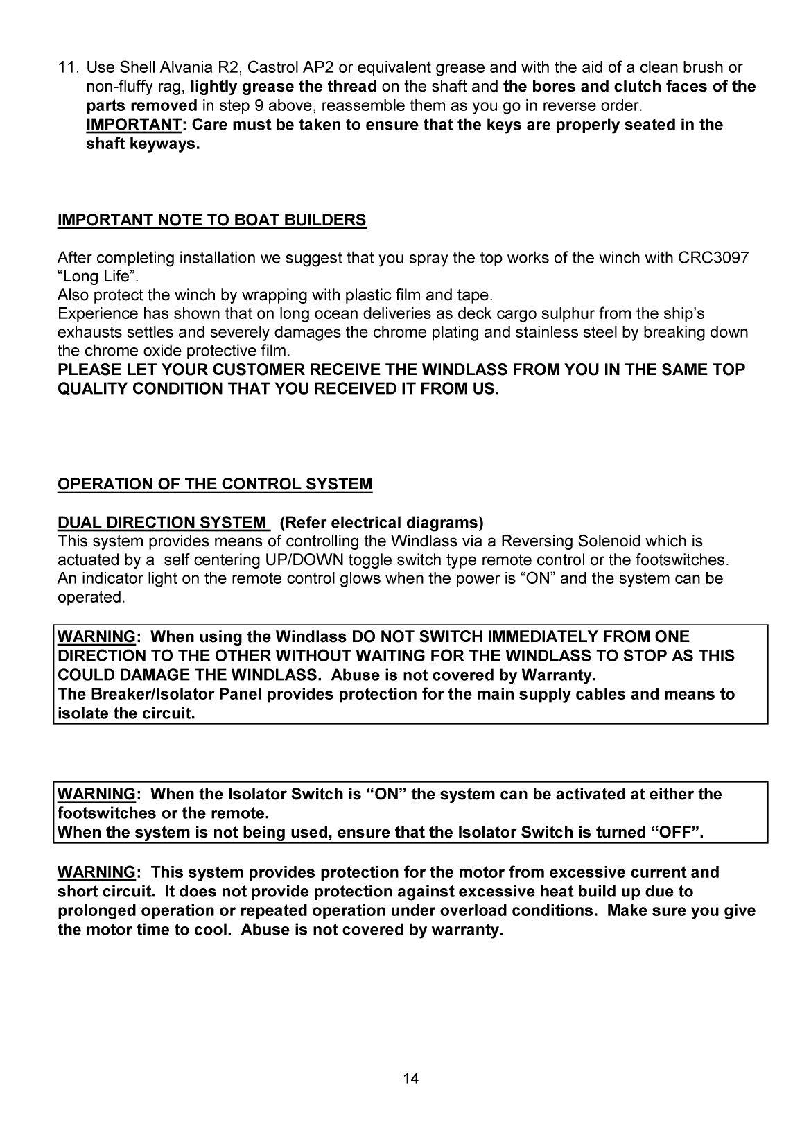 Maxwell Marine 1500 Hwc Windlass Manual