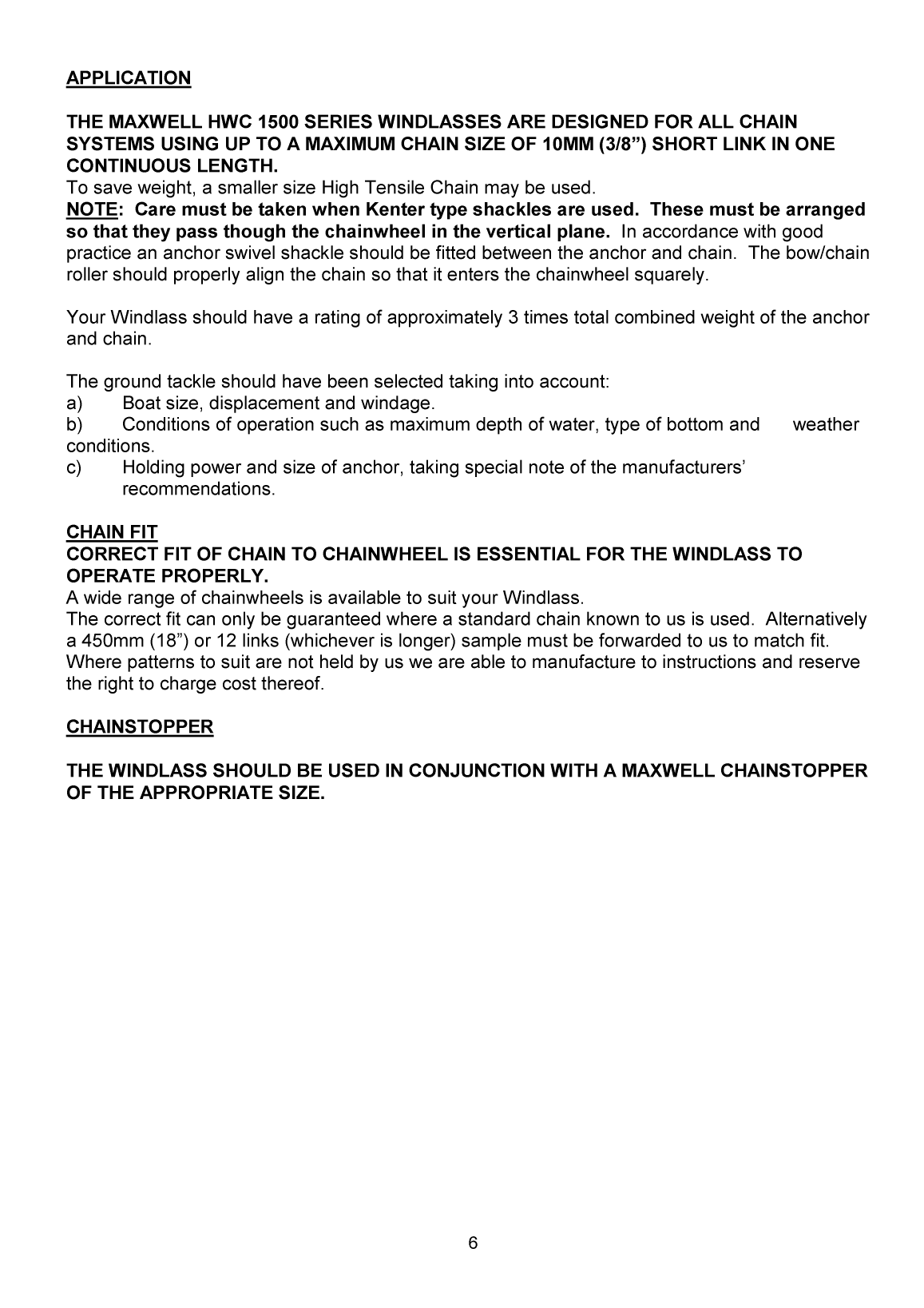 Maxwell Marine 1500 Hwc Windlass Manual