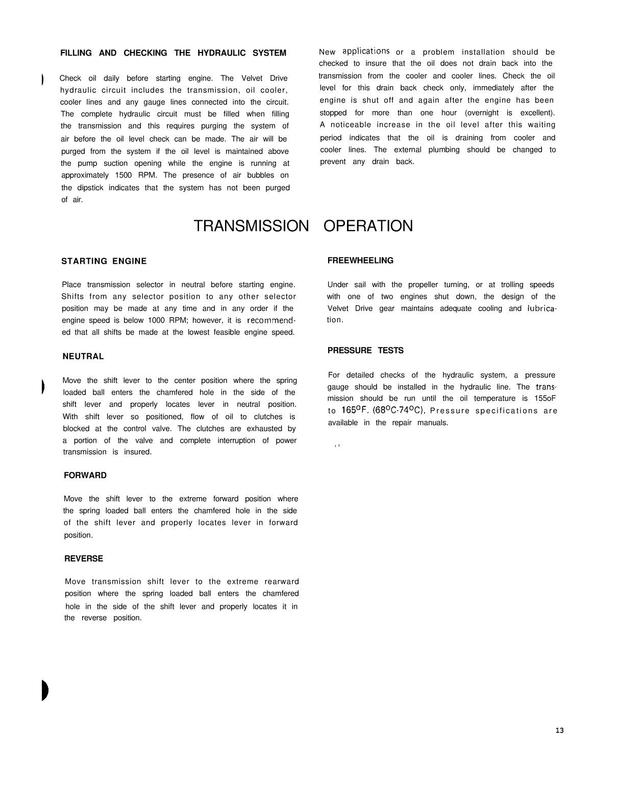 Borg Warner Velvet Drive Marine Installation
