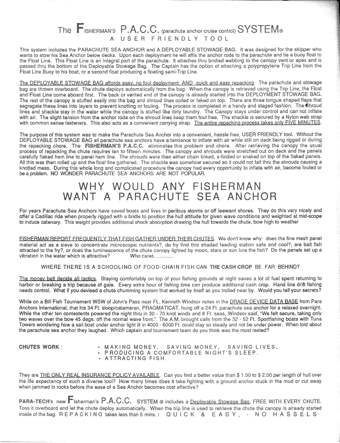 Para Tech Sea Anchor Parachute