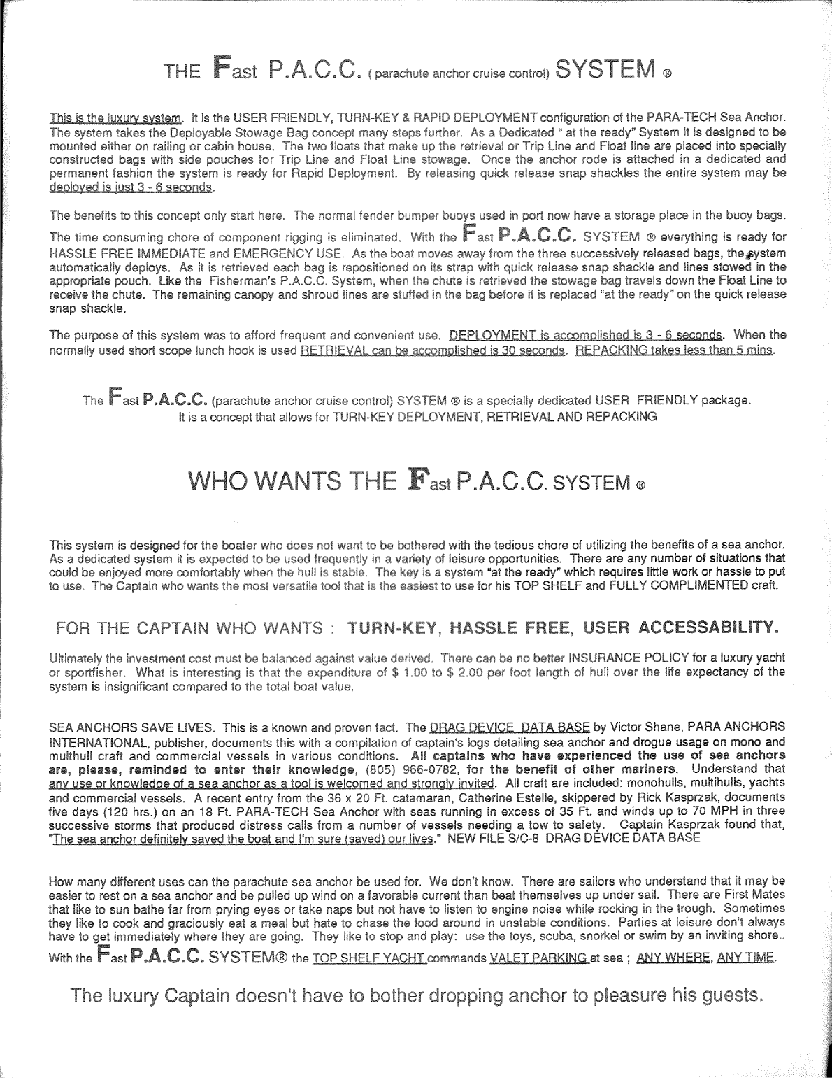 Para Tech Sea Anchor Parachute