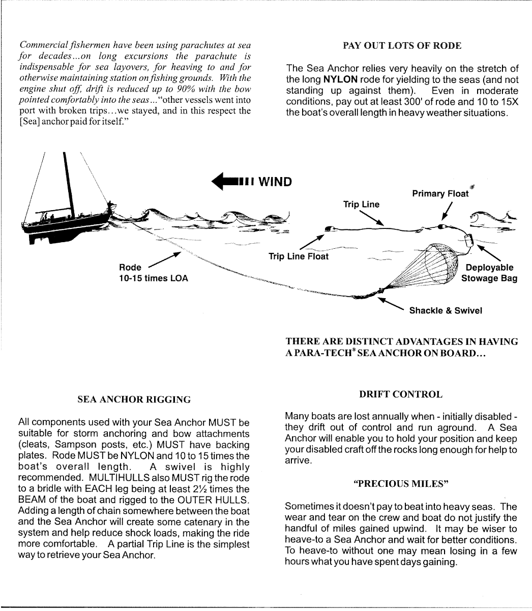 Para Tech Sea Anchor Parachute Brochure