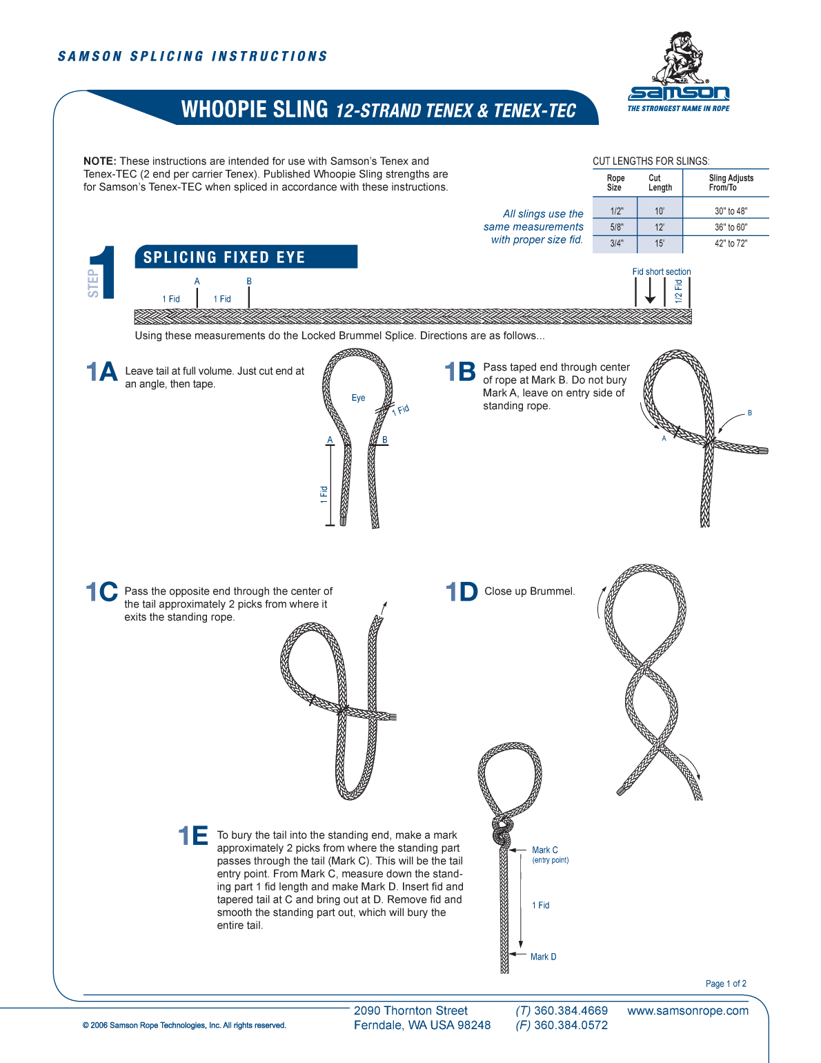 12 Strand Am Steel Blue Whoopie Sling Splice