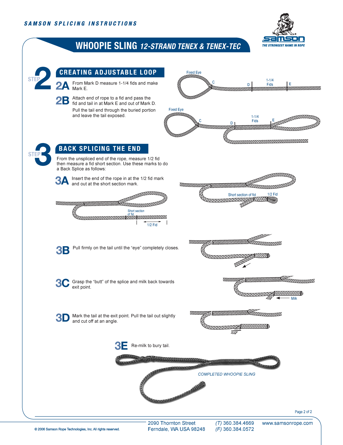 12 Strand Am Steel Blue Whoopie Sling Splice