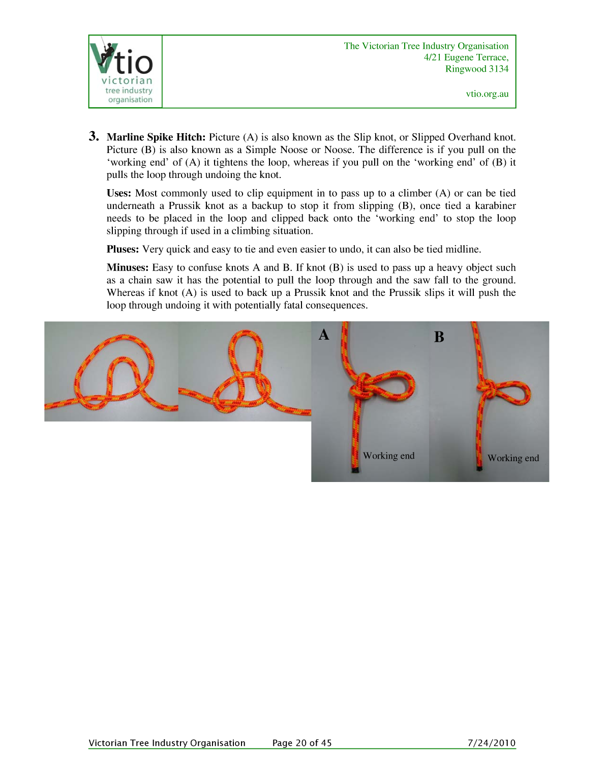 Knots for Arboriculture