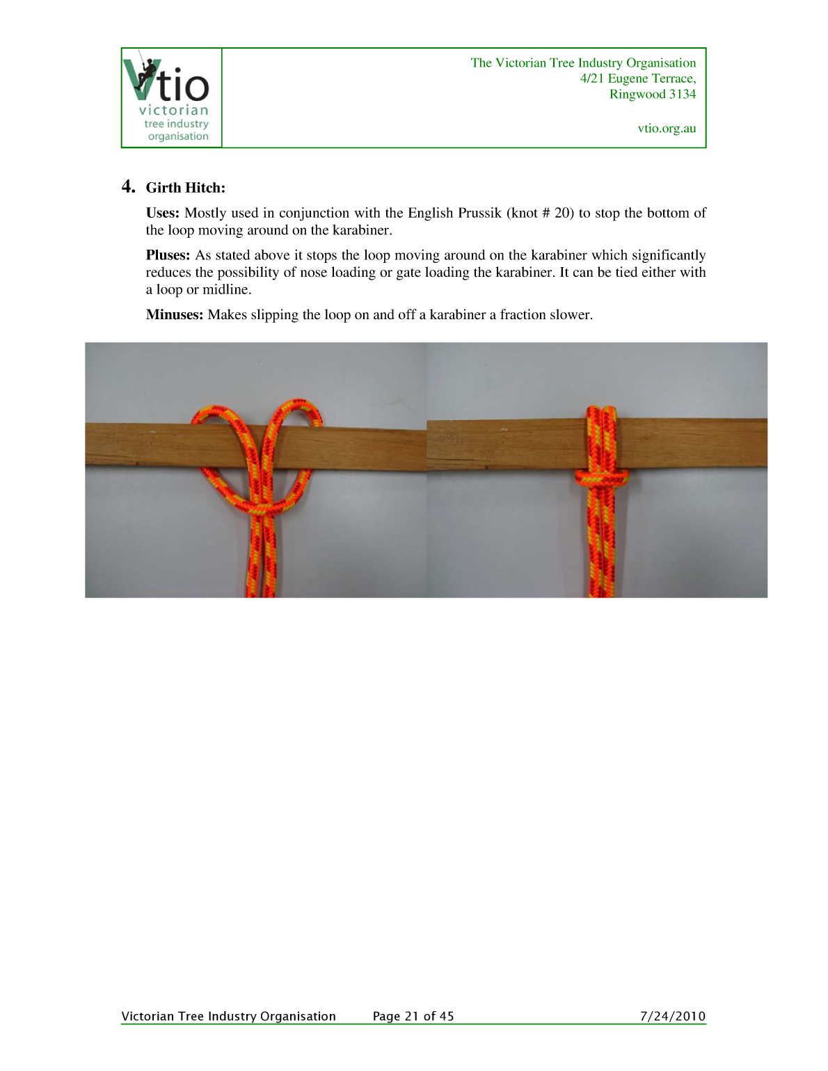 Knots for Arboriculture