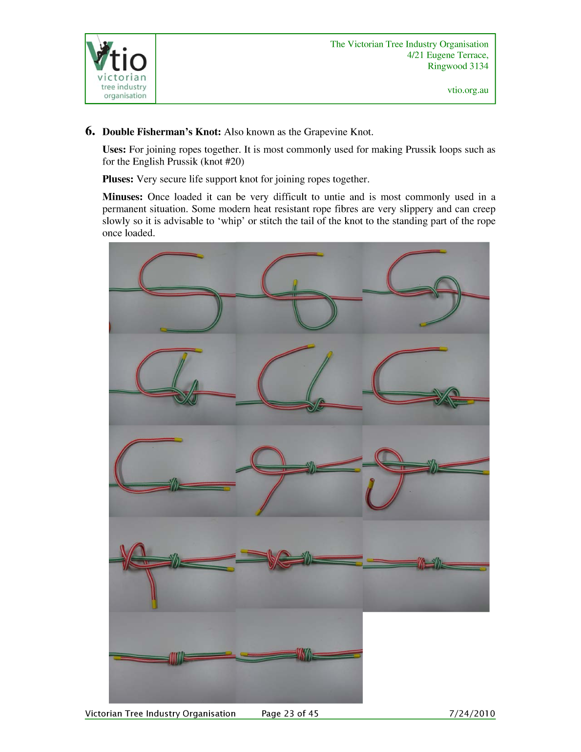 Knots for Arboriculture