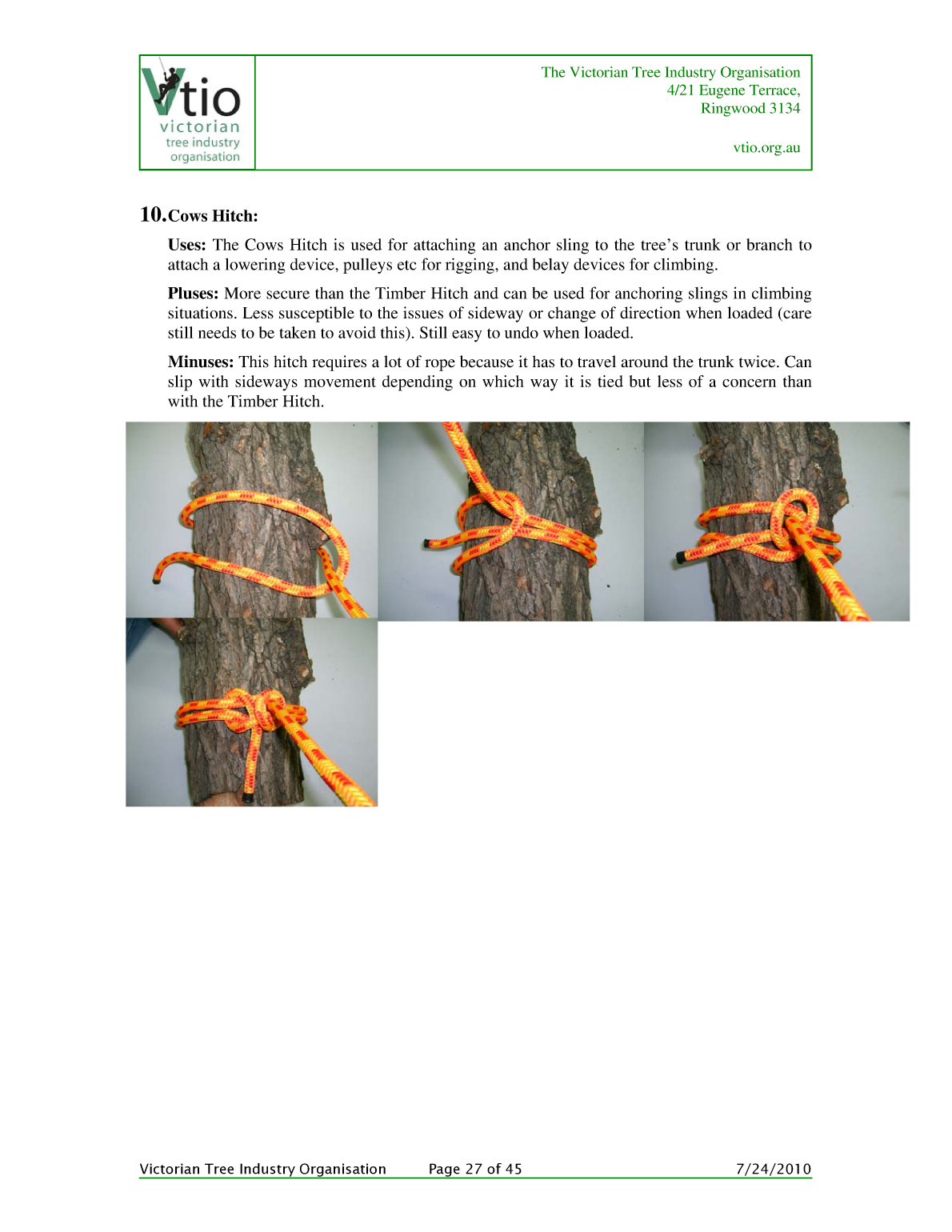Knots for Arboriculture