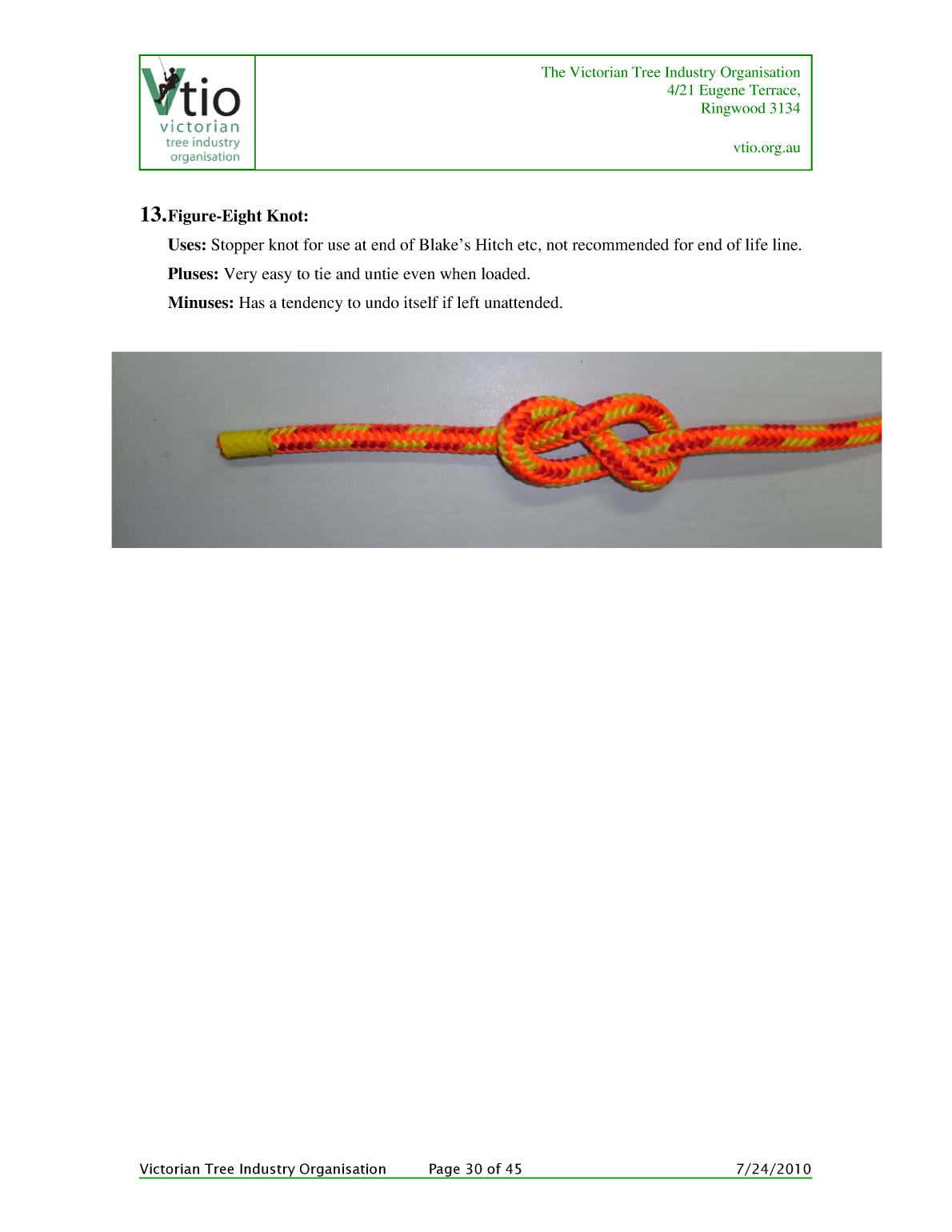 Knots for Arboriculture