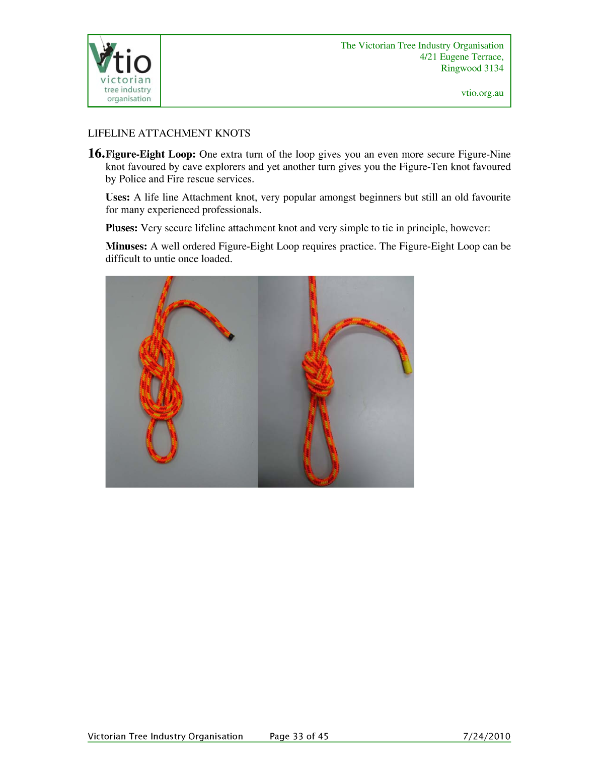 Knots for Arboriculture