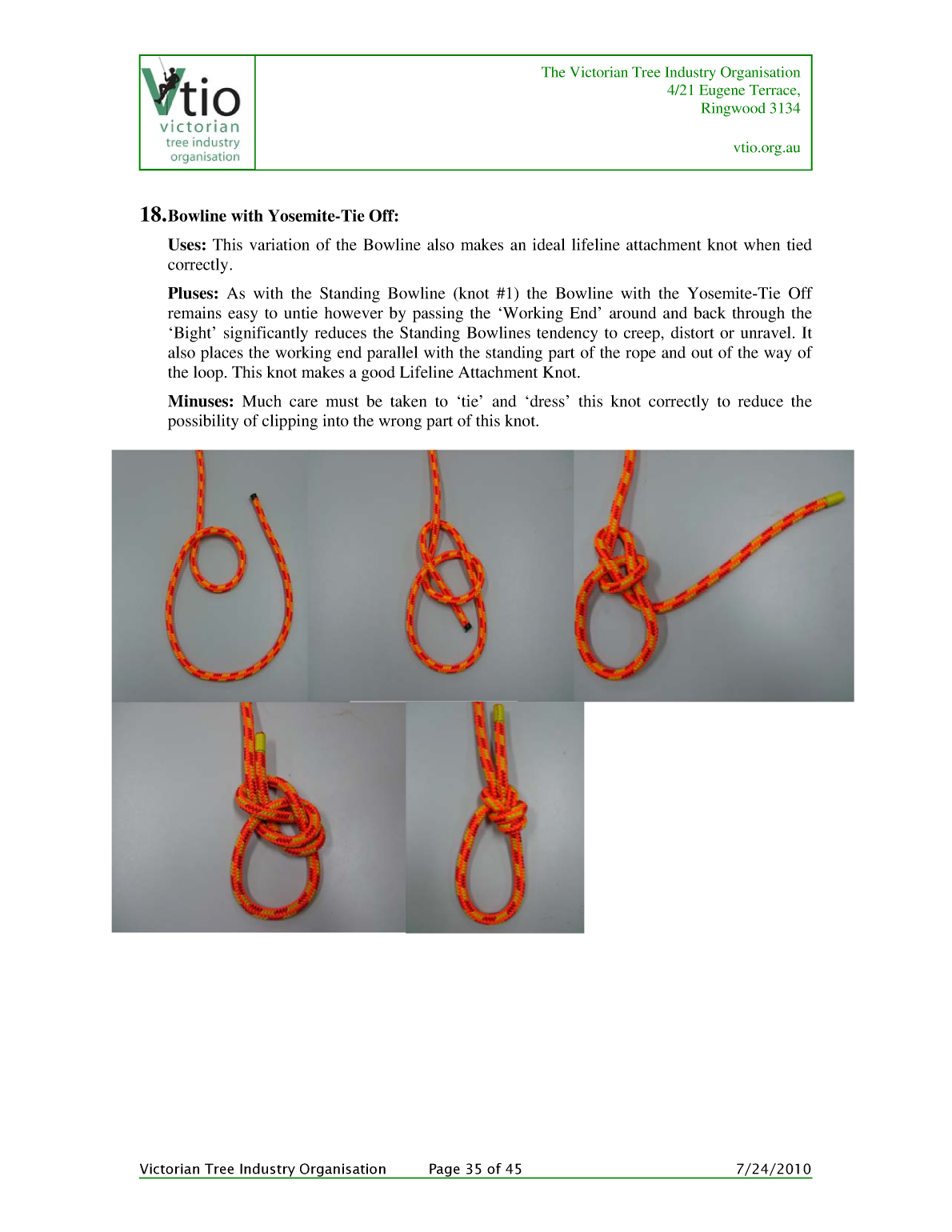Knots for Arboriculture