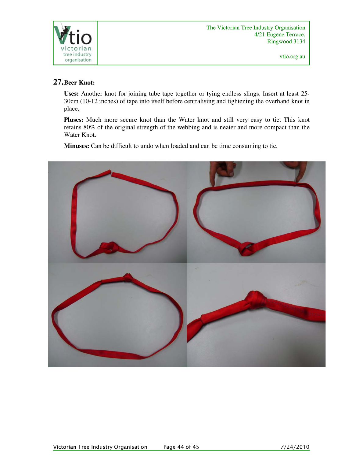 Knots for Arboriculture