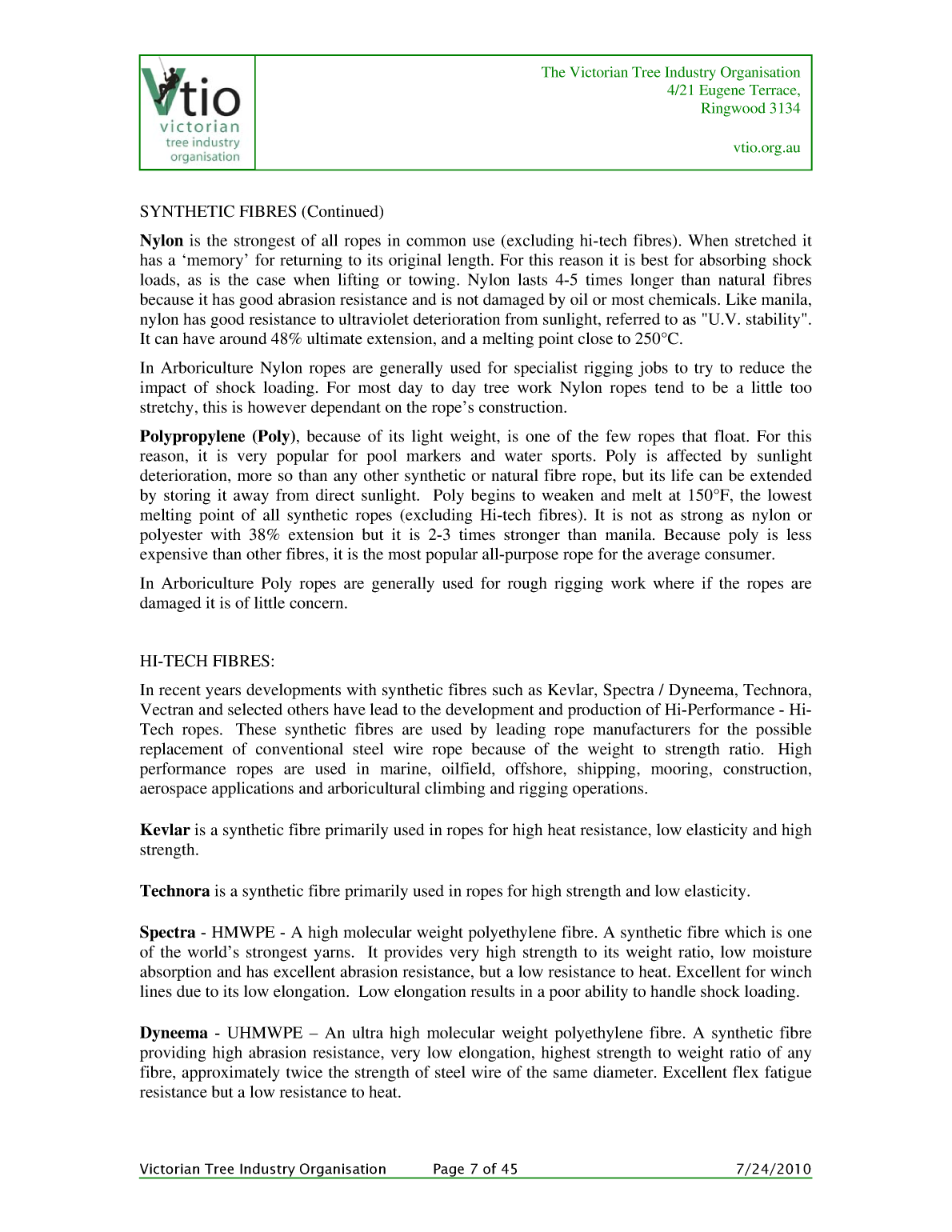 Knots for Arboriculture