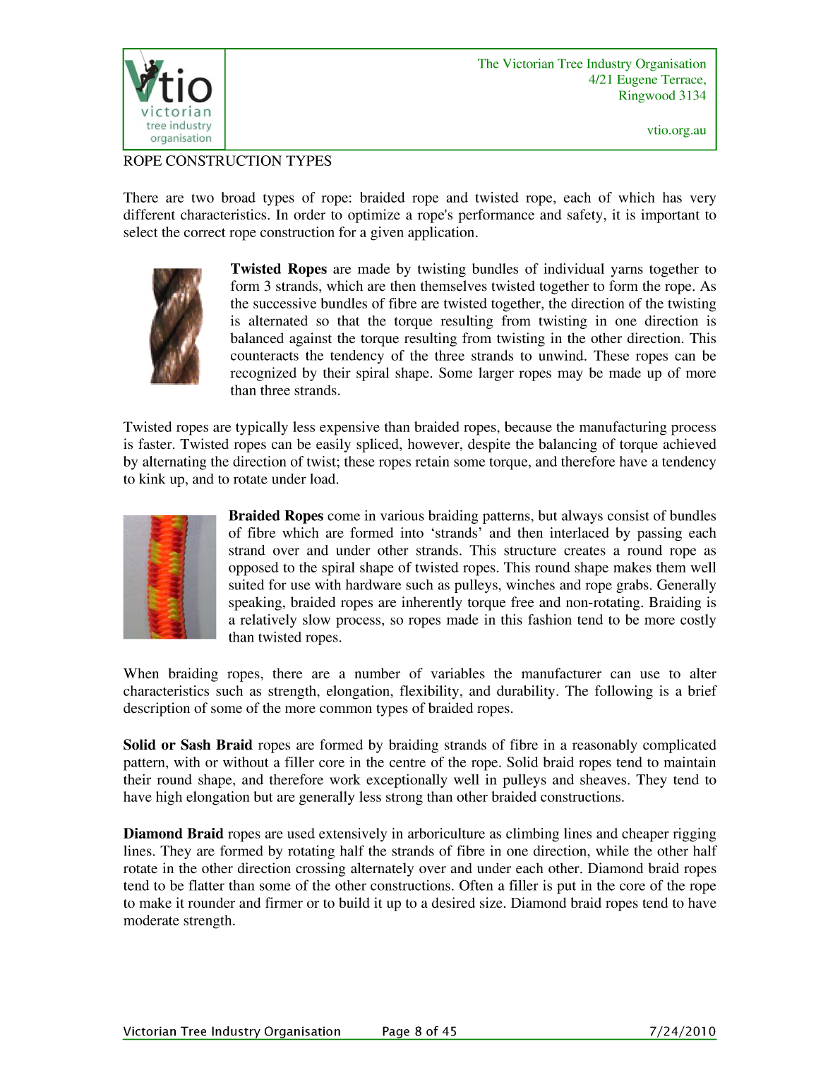 Knots for Arboriculture