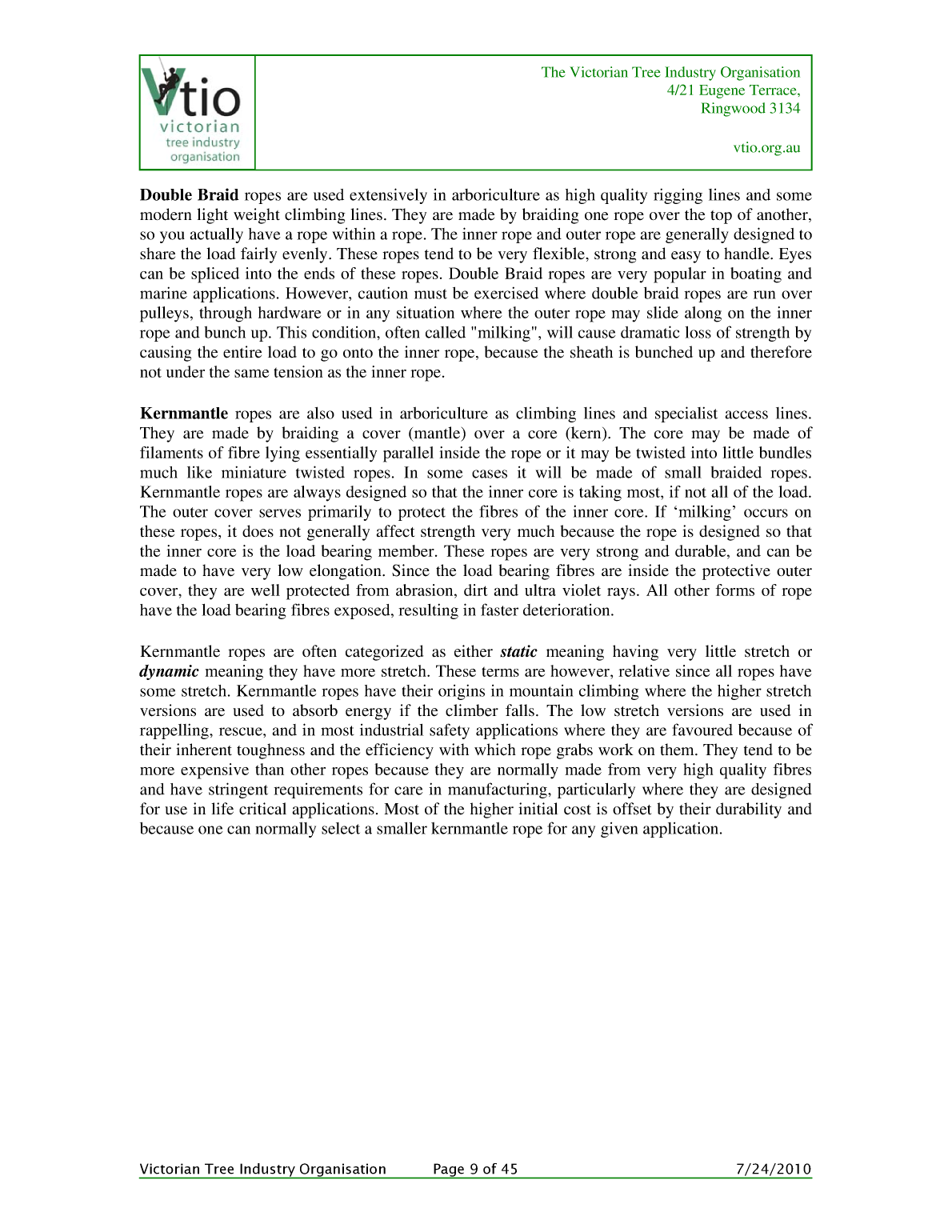 Knots for Arboriculture