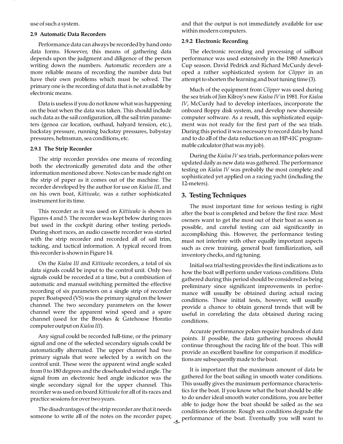 Sailboat Performance Testing Techniques