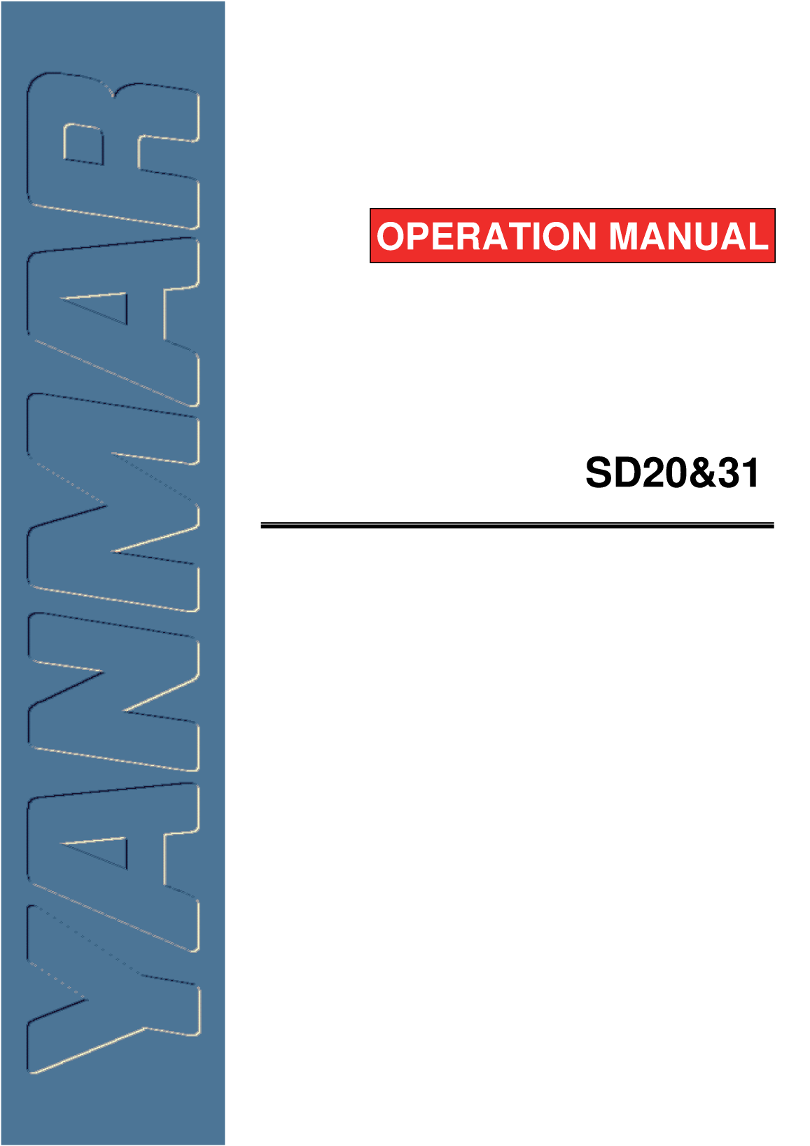 Yanmar Sd20 Installation And Operations Manual 97 sd20